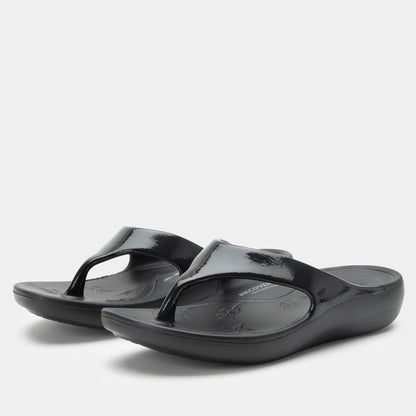 black gloss sandal,36
