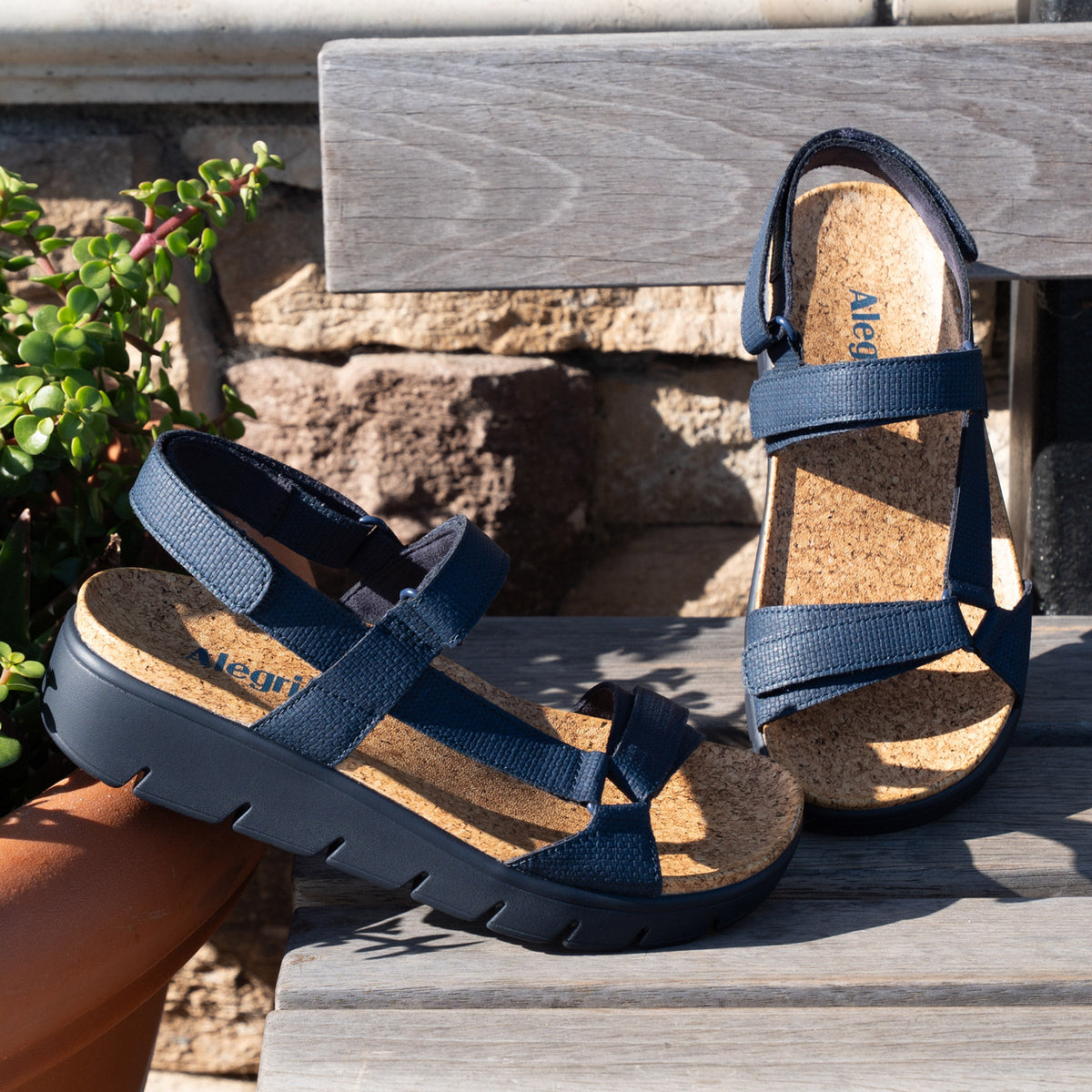 Alegria Henna Netted Navy Sandal