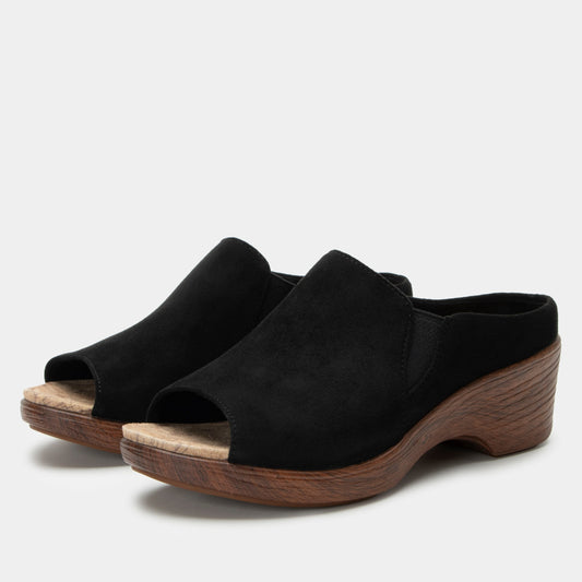 Alegria Shilaine Stretch Black Sandal