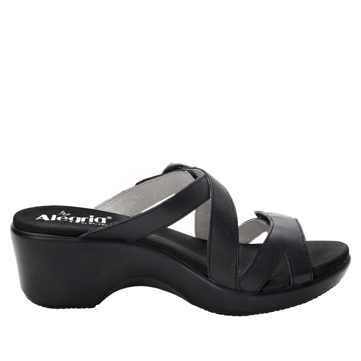 Alegria Roux Black Wedge Sandal