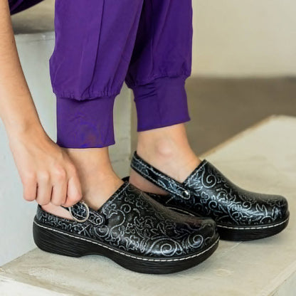 Alegria Olie Embroider Me Pewter Shoe