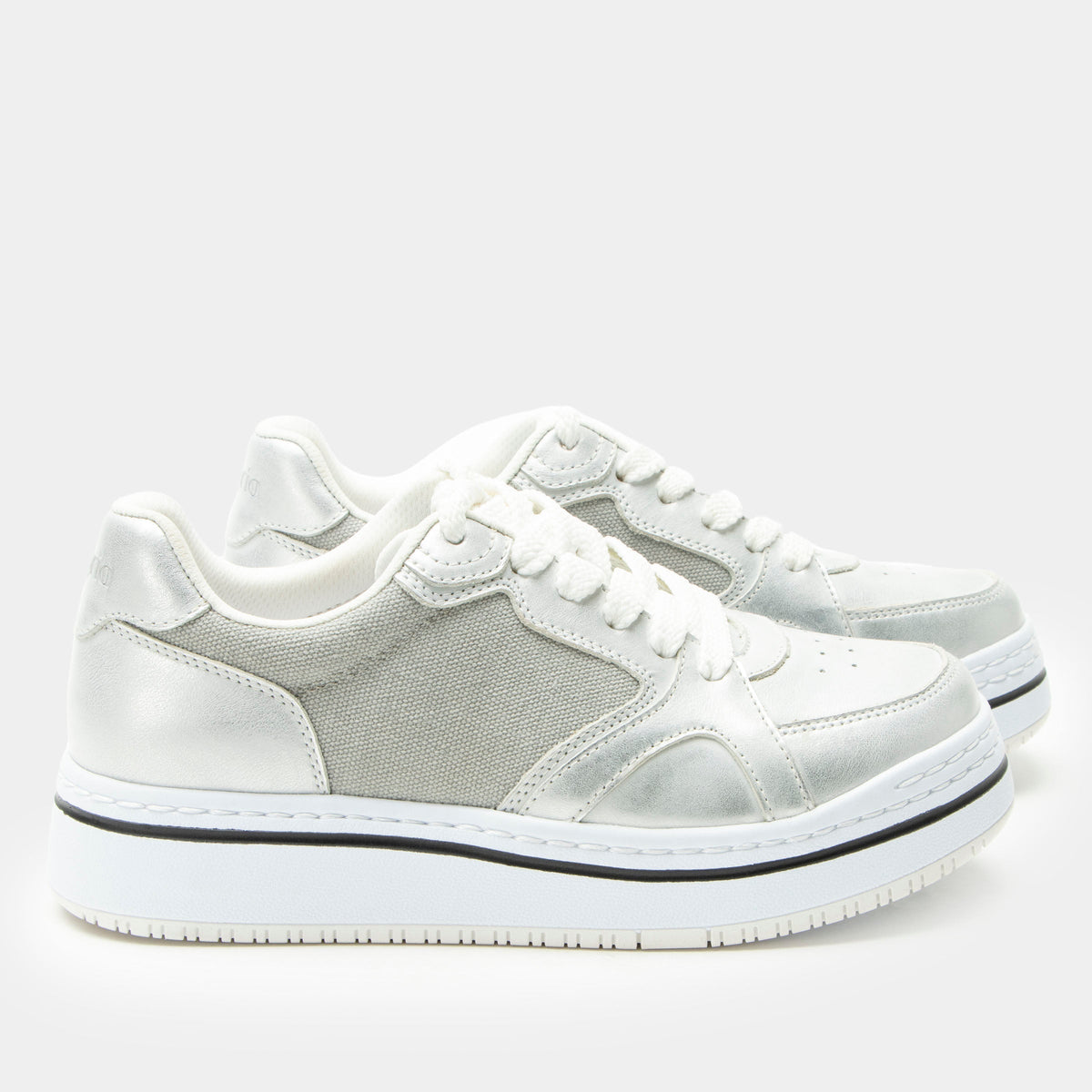 Alegria Alyster Shimmer Silver Shoe