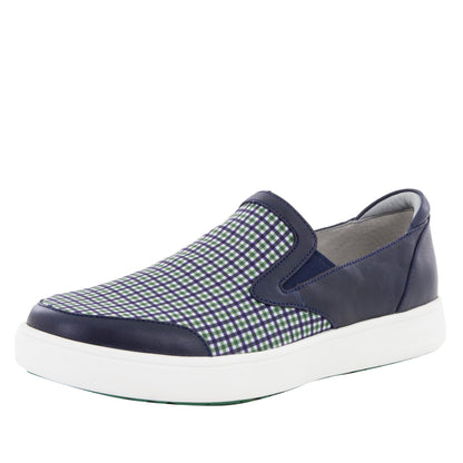 Alegria Alegria Men's Bender Navy Plaid Shoe