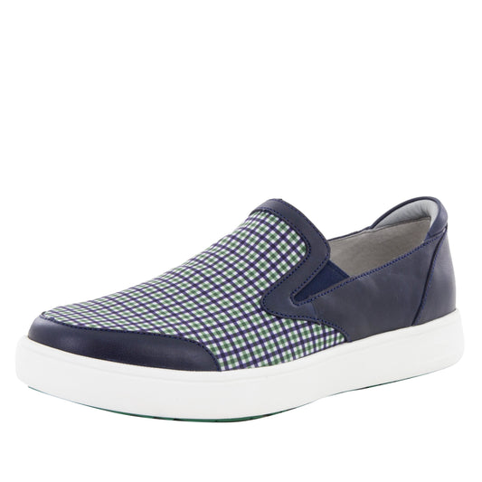 Alegria Alegria Men's Bender Navy Plaid Shoe
