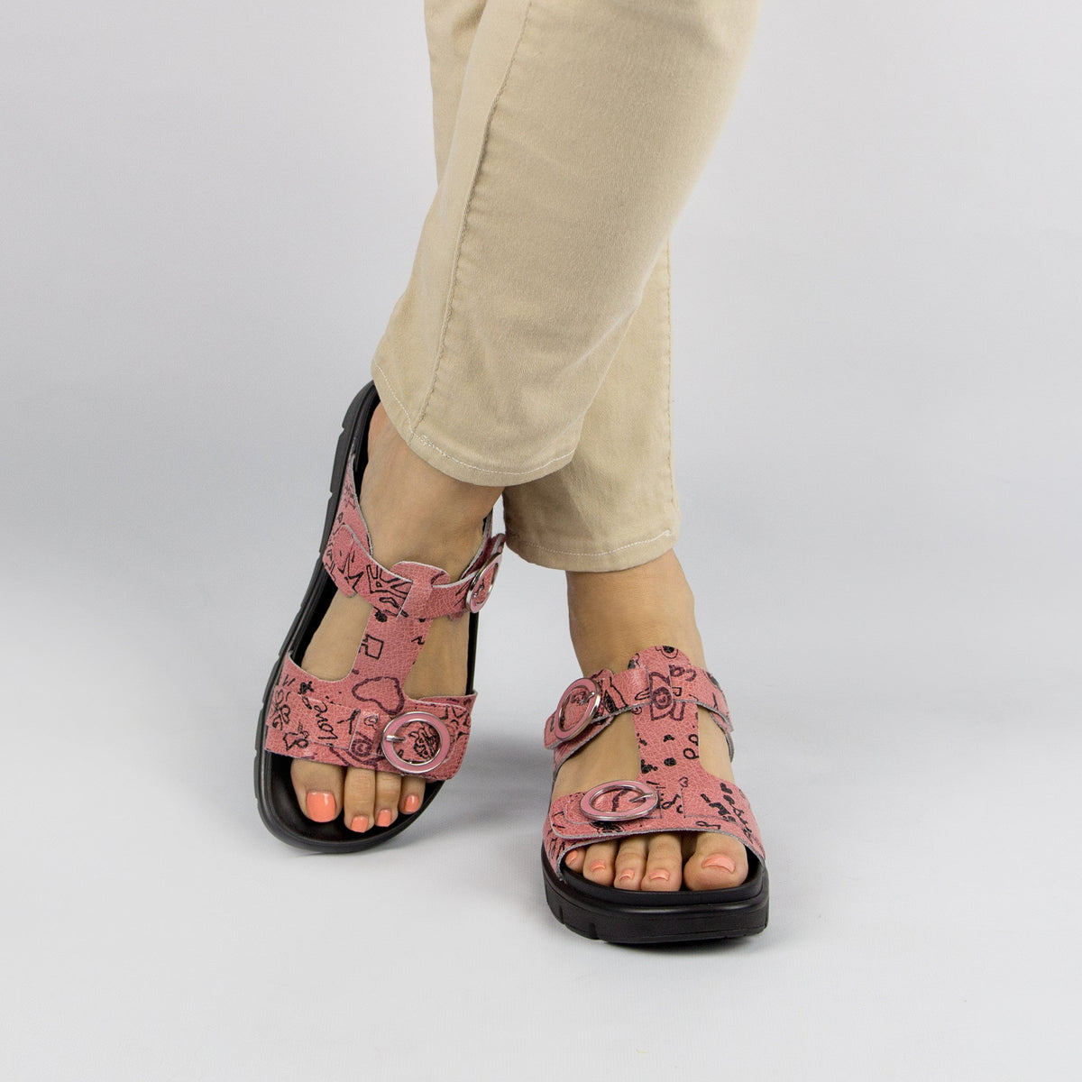 Alegria Vita Red Scribble Sandal