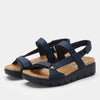 netted navy sandal