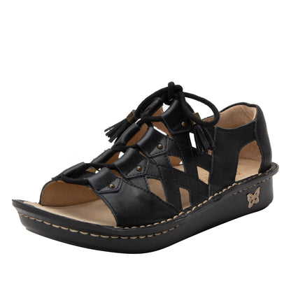 black burnish sandal,36
