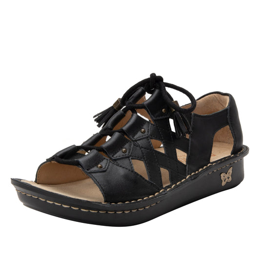 Alegria Valerie Black Burnish Sandal