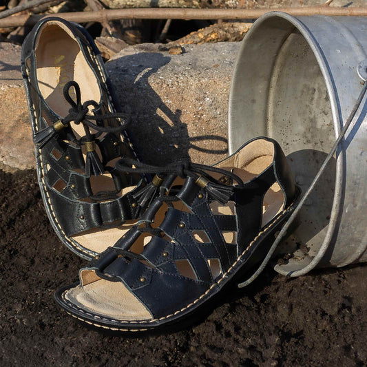 Alegria Valerie Black Burnish Sandal