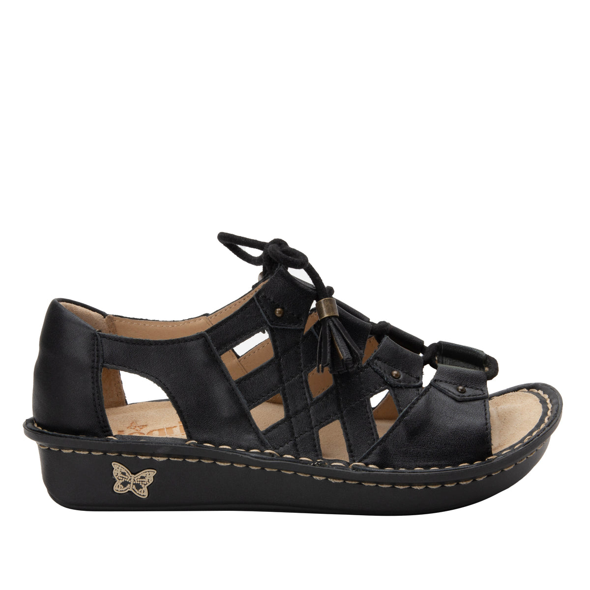 Alegria Valerie Black Burnish Sandal